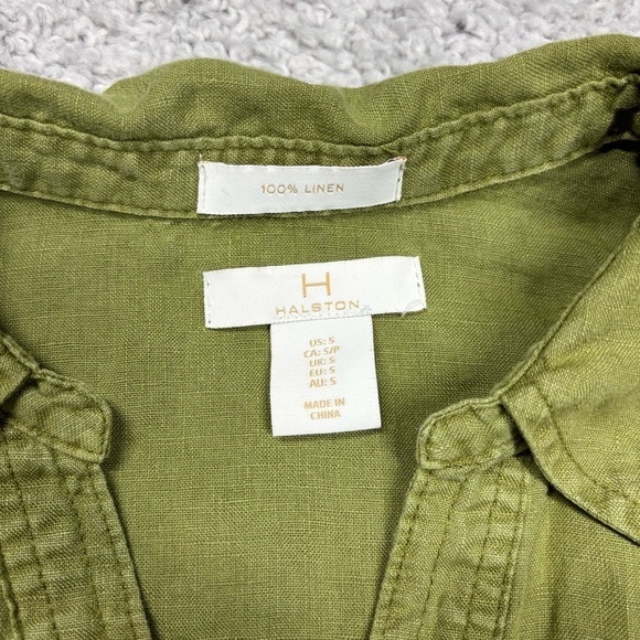 Halston Dress Womens Small Linen Shift Midi Classic Resort Modest Travel Trip - Picture 2 of 3